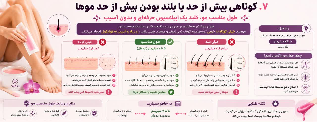 کوتاهی بیش از حد یا بلند بودن بیش از حد موها